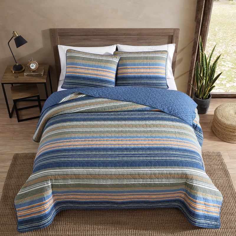 Eddie Bauer - Twin Quilt Set, Reversible Cotton Bedding with Matching Sham, Home Decor for All Seasons (Yakima Green, Twin) - Image 2